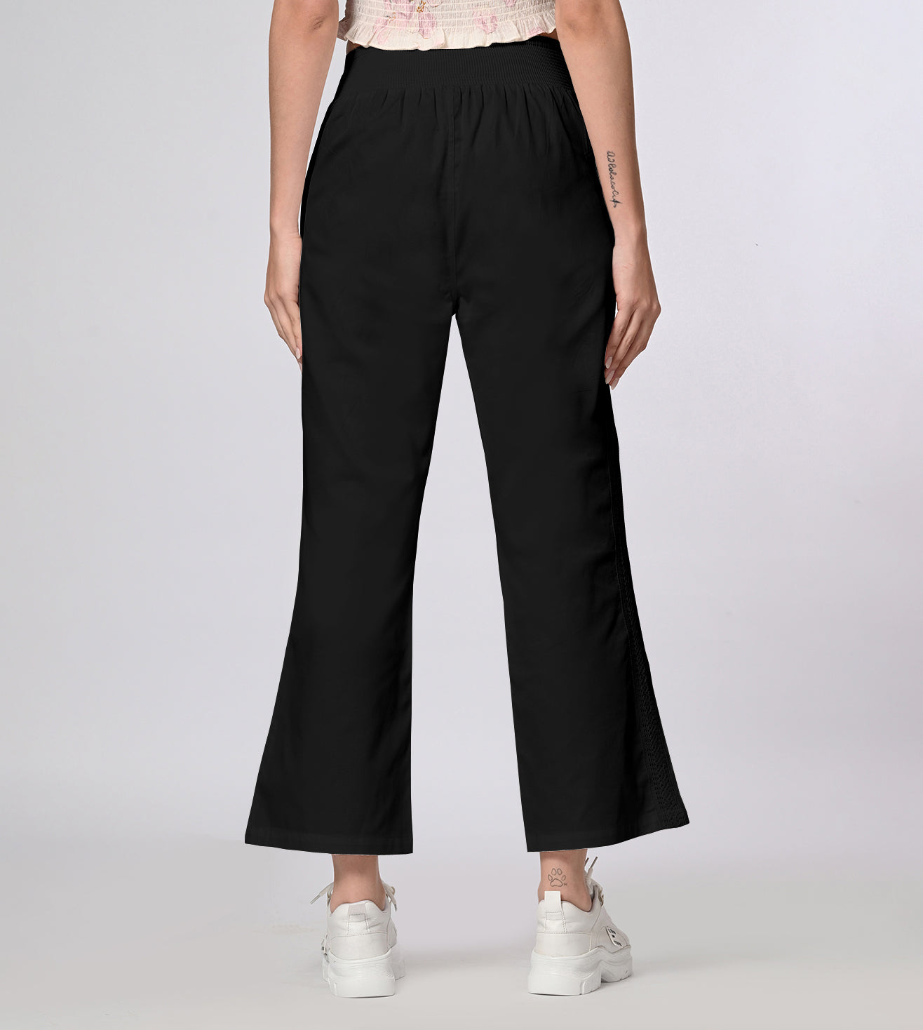 Cotton Black Casual Pants