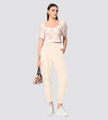 Polyester Spandex Beige Cargo Pants