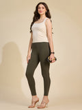 Olive Women's Side Piping Ponte Roma Leggings