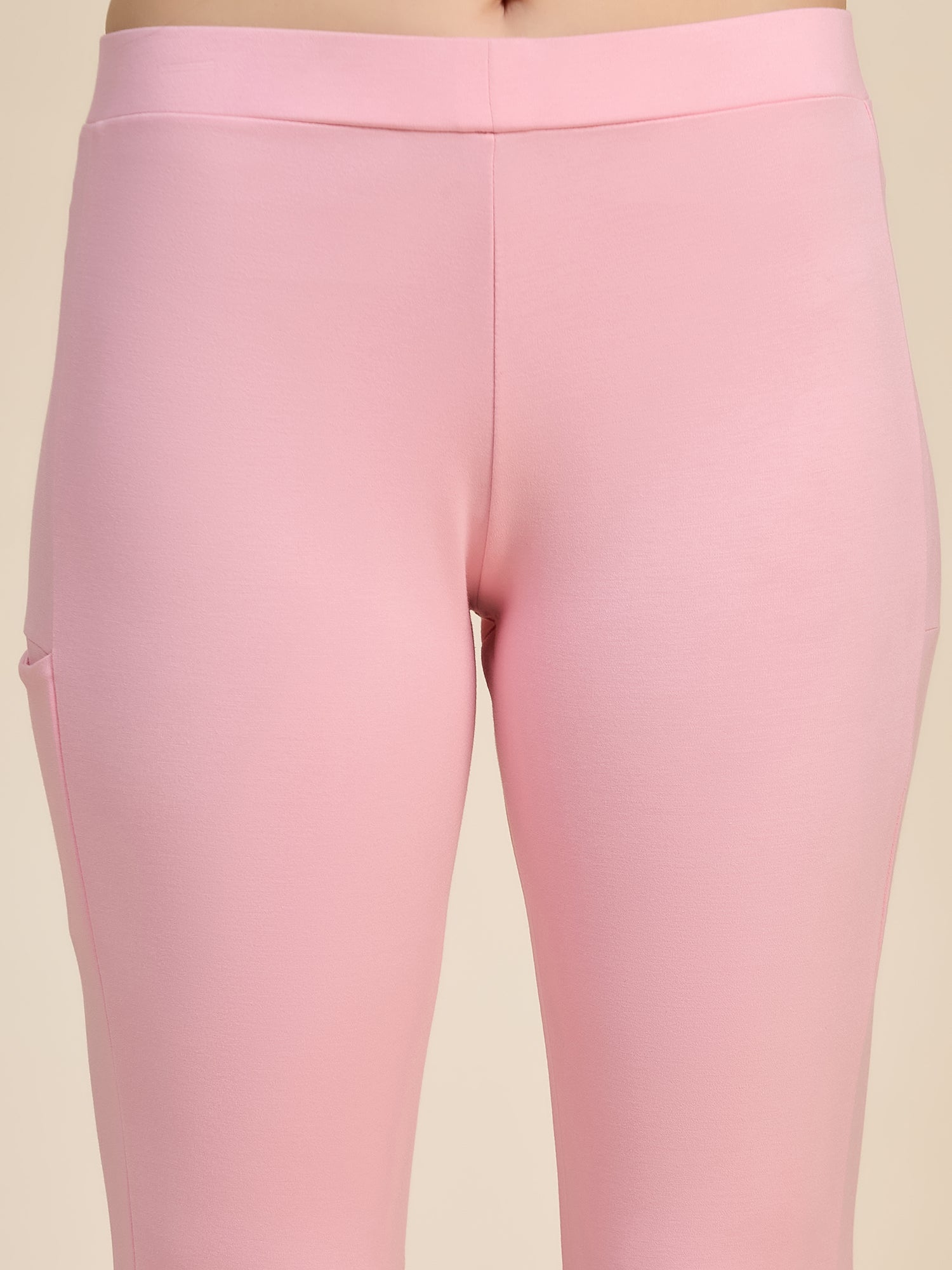 Blush Pink Women's High-Rise Ponte Roma Leggings