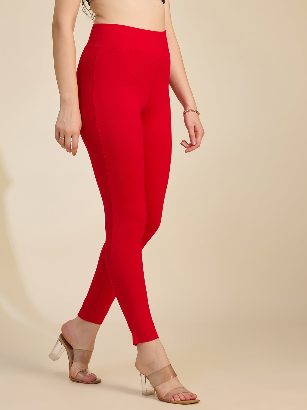 Red Women's High-Rise Ponte Roma Leggings