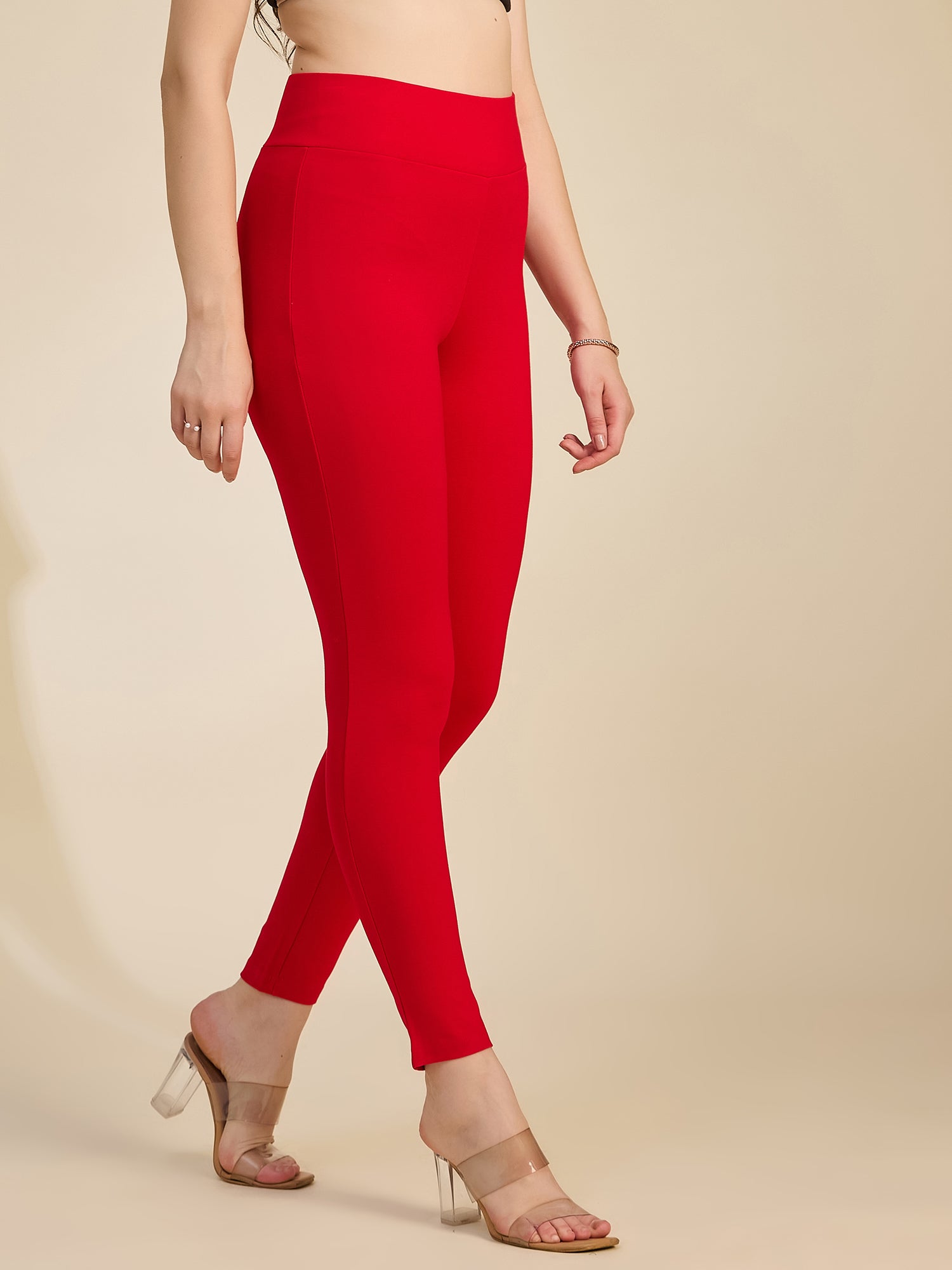 Red Women's High-Rise Ponte Roma Leggings