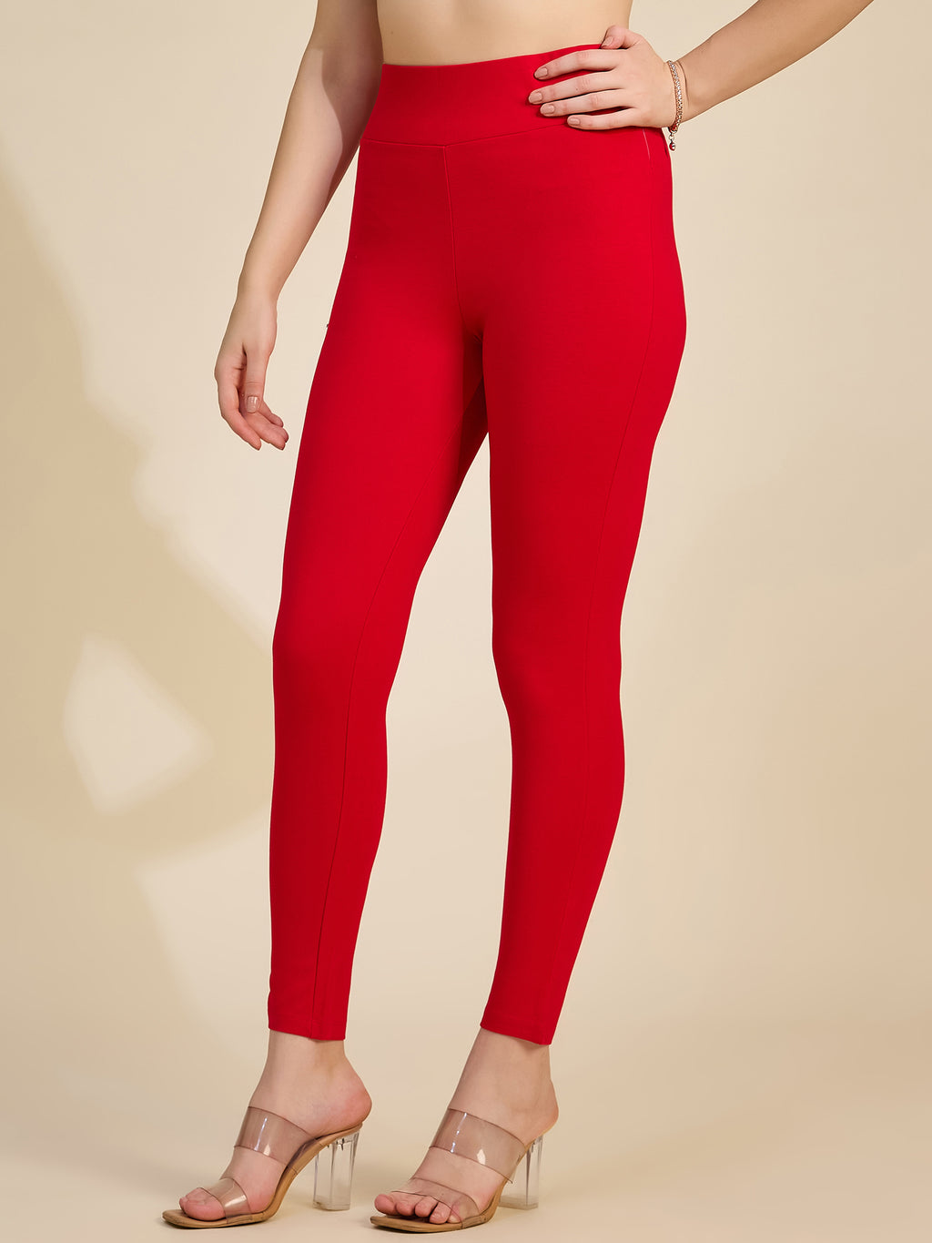 Red Women's High-Rise Ponte Roma Leggings