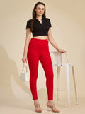 Red Women's High-Rise Ponte Roma Leggings