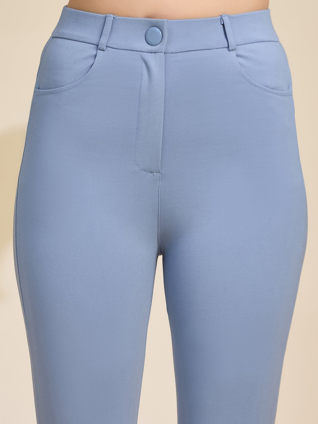Sky Blue Women's High-Rise Ponte Roma Jeggings