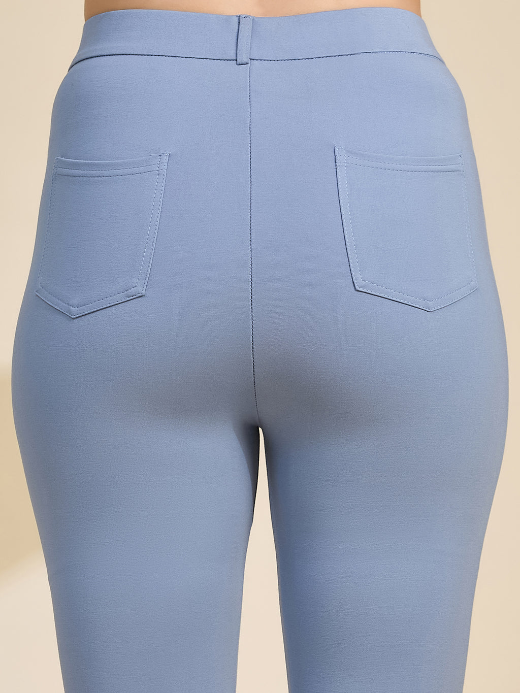 Sky Blue Women's High-Rise Ponte Roma Jeggings