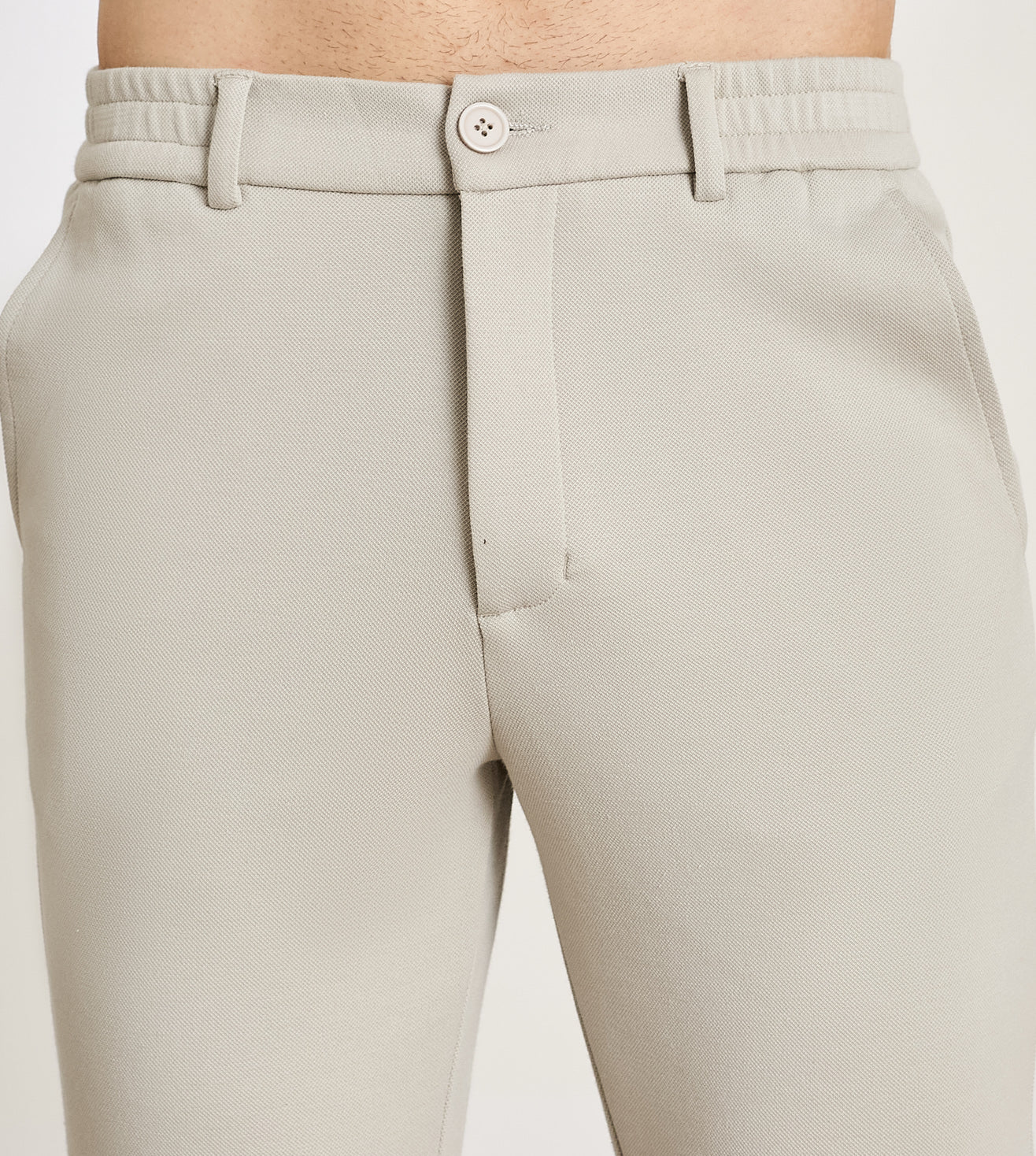 Stone Cotton Dobby Slim Fit Pants