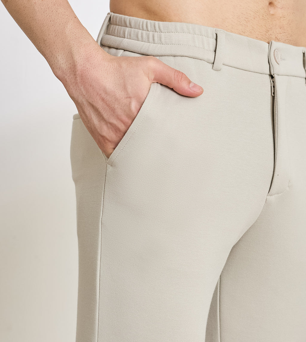 Stone Cotton Dobby Slim Fit Pants