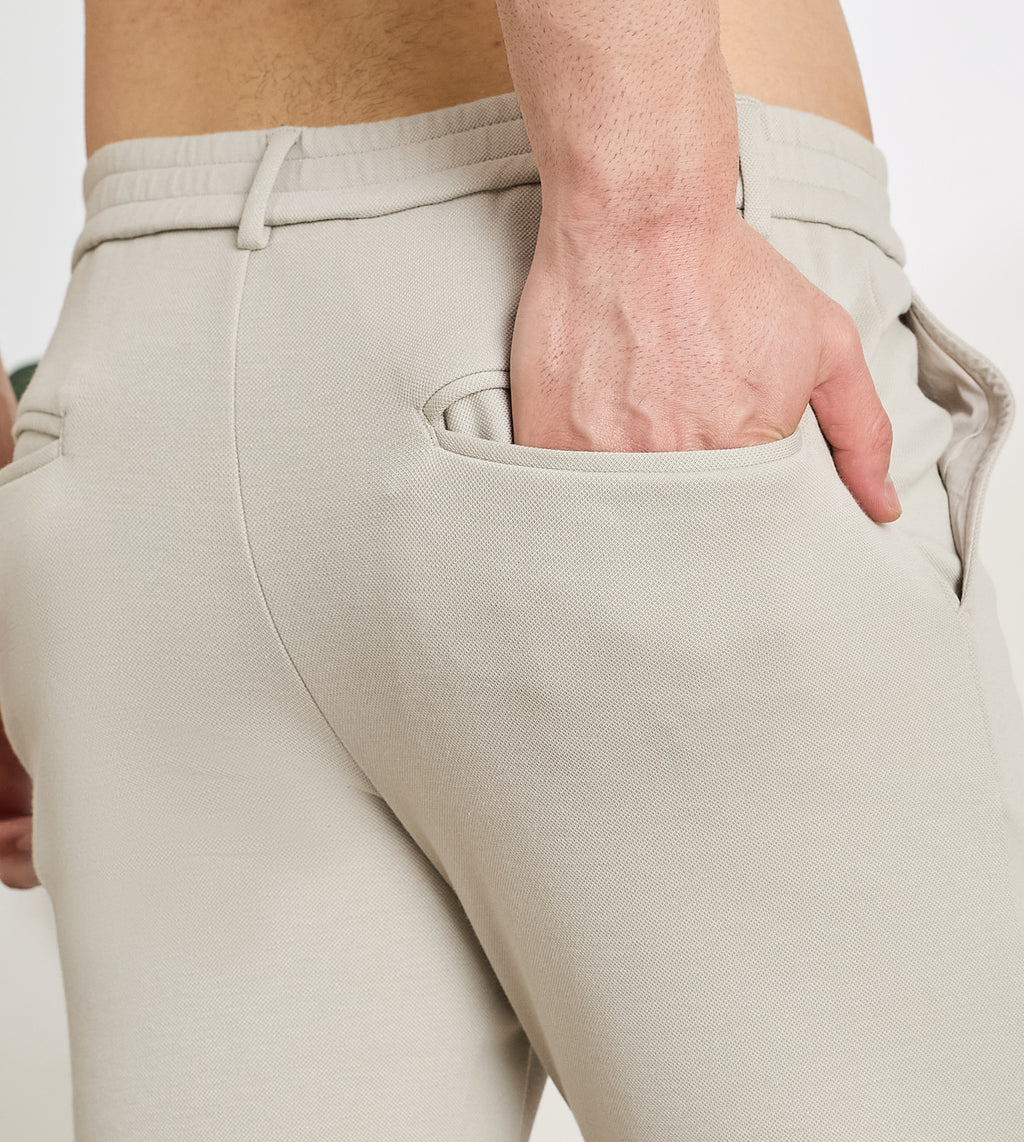 Stone Cotton Dobby Slim Fit Pants