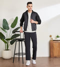 Charcoal Nylon Spandex Straight Fit Pants