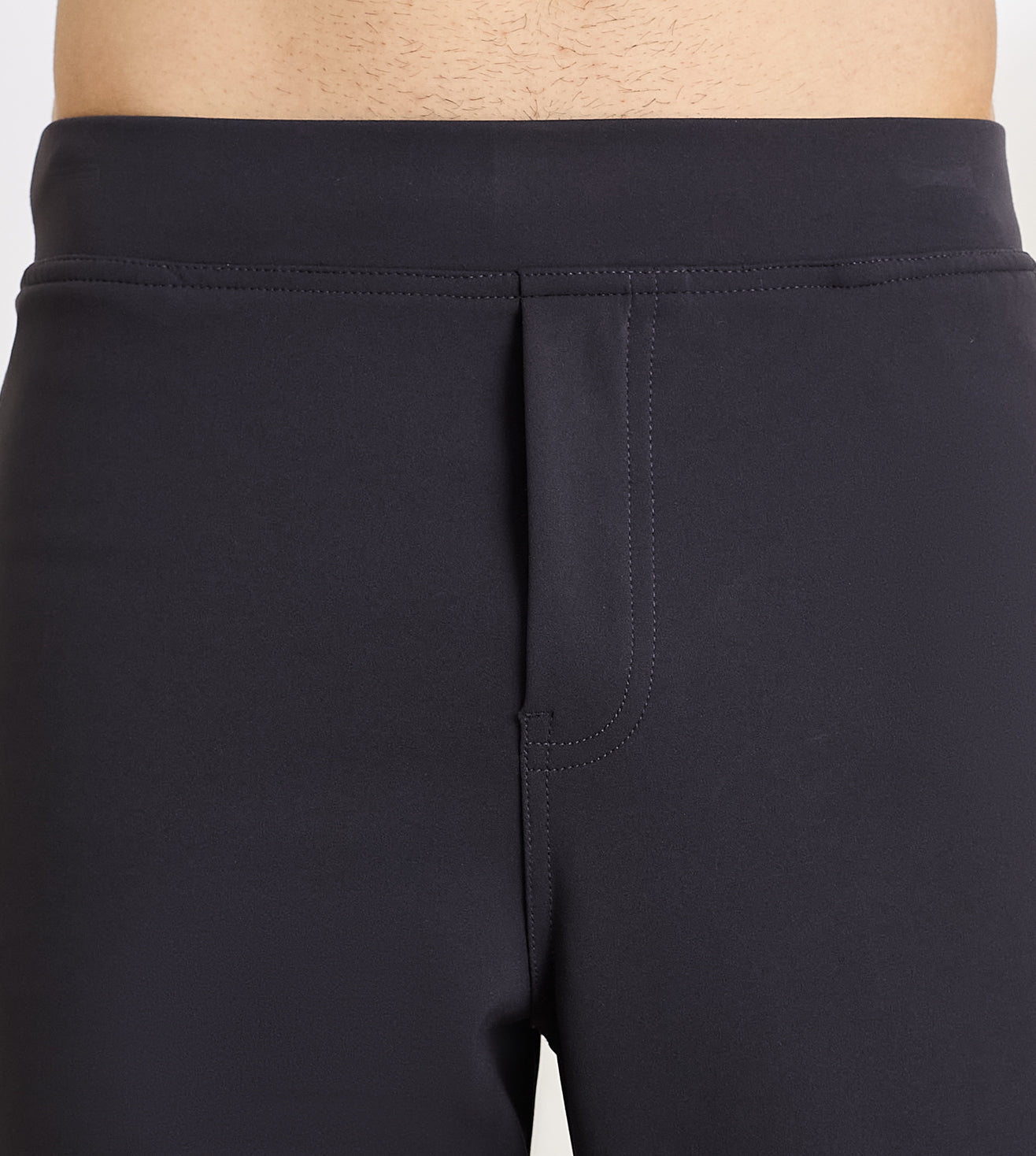 Charcoal Nylon Spandex Straight Fit Pants