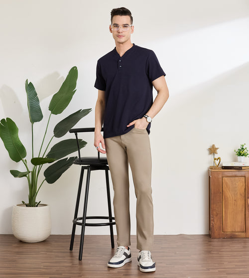 Grey Ponty Roma Slim Fit Trousers