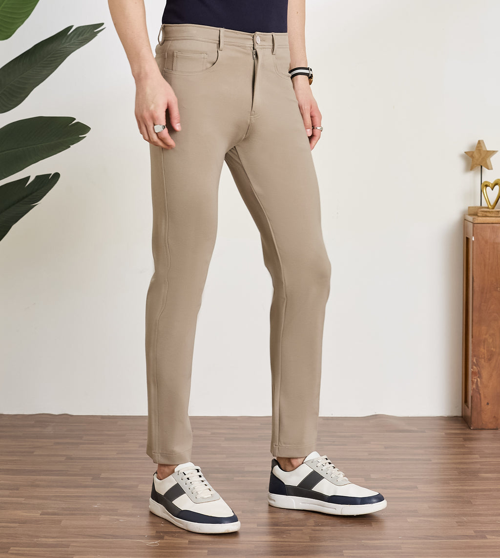 Grey Ponty Roma Slim Fit Trousers