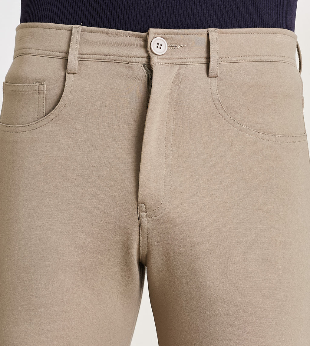 Grey Ponty Roma Slim Fit Trousers