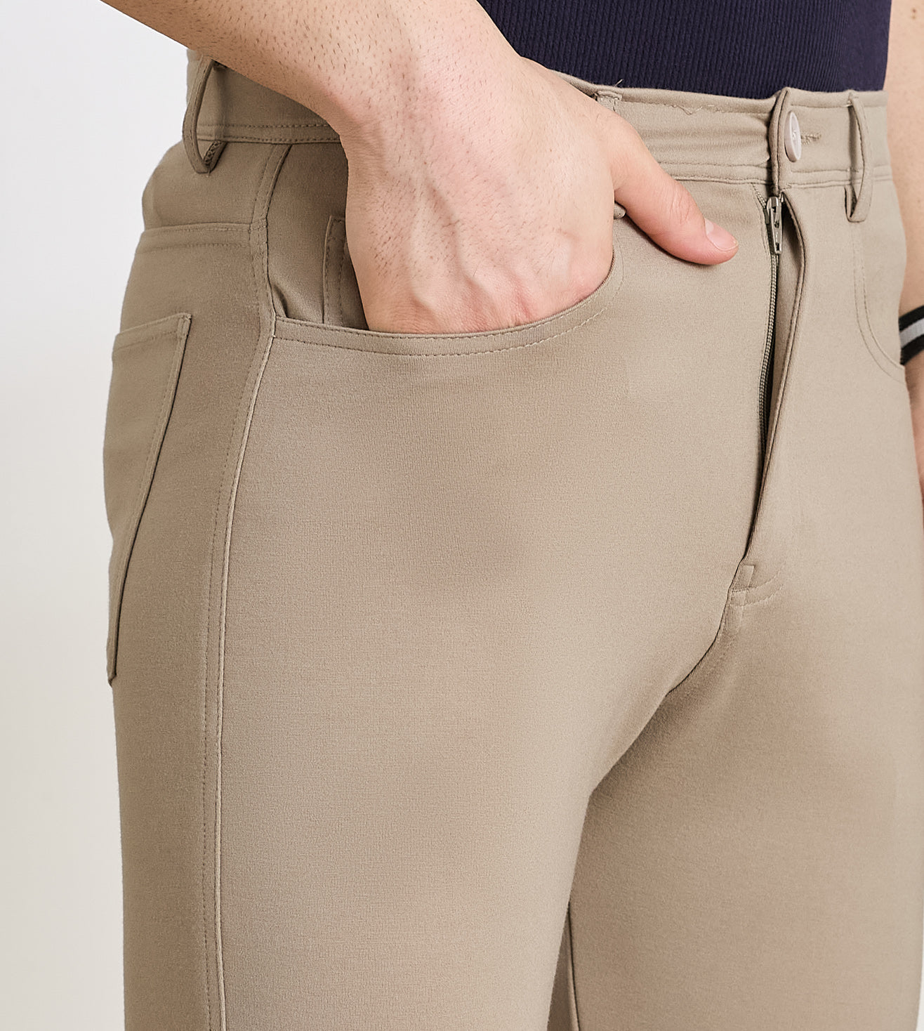 Grey Ponty Roma Slim Fit Trousers