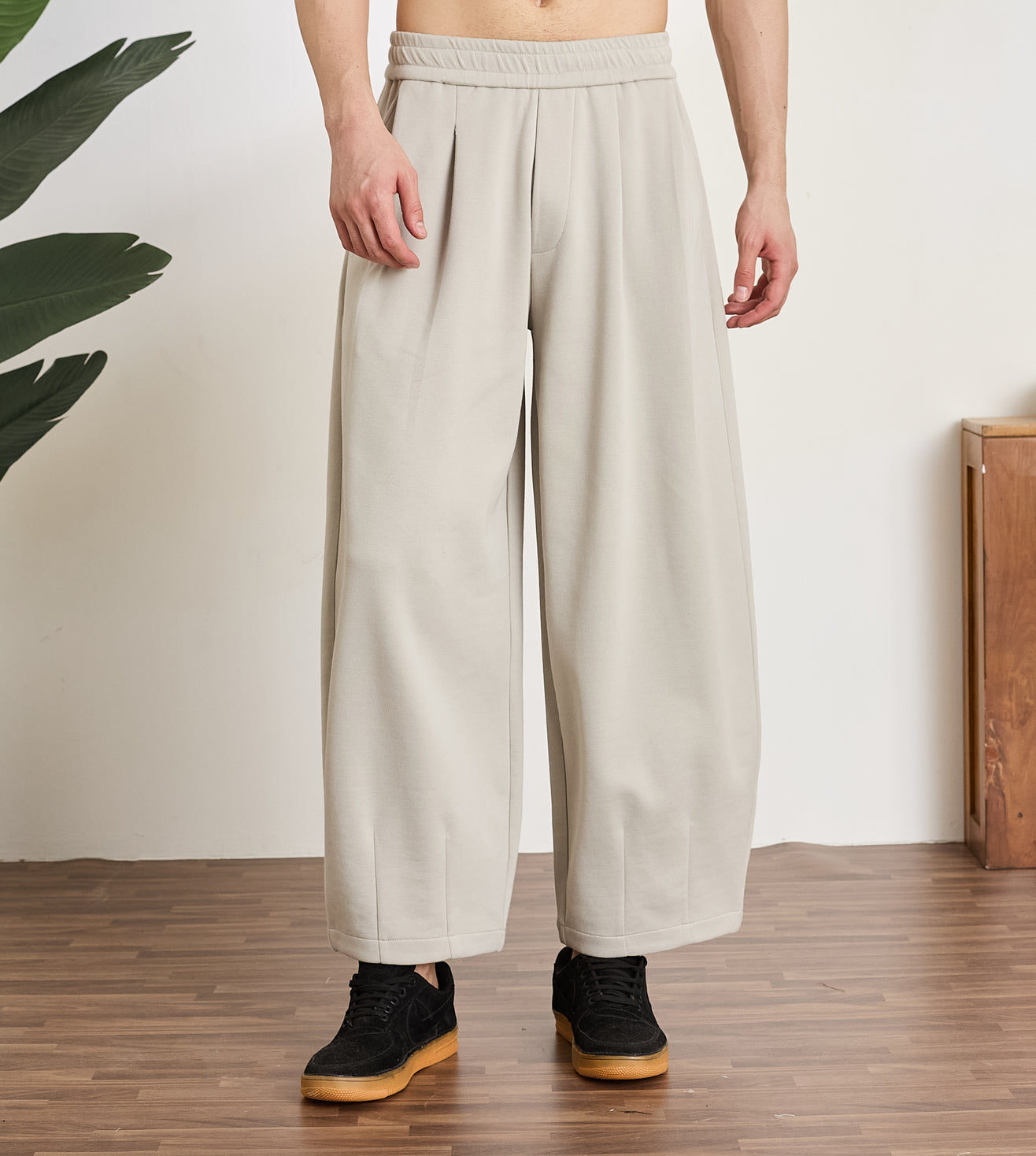 Stone Cotton Dobby Barrel Pants