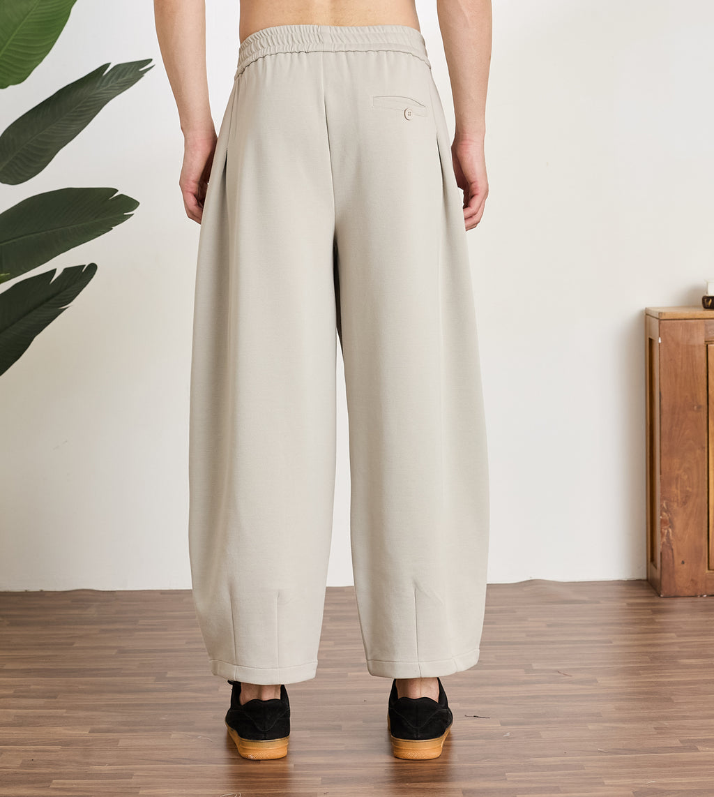 Stone Cotton Dobby Barrel Pants