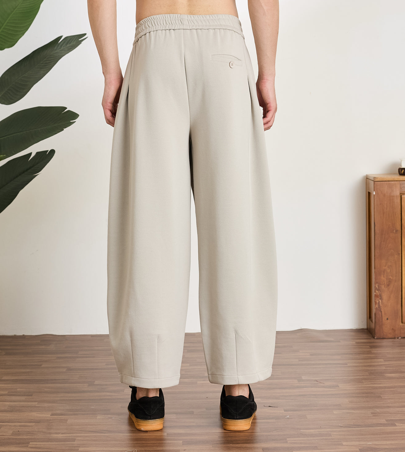 Stone Cotton Dobby Barrel Pants