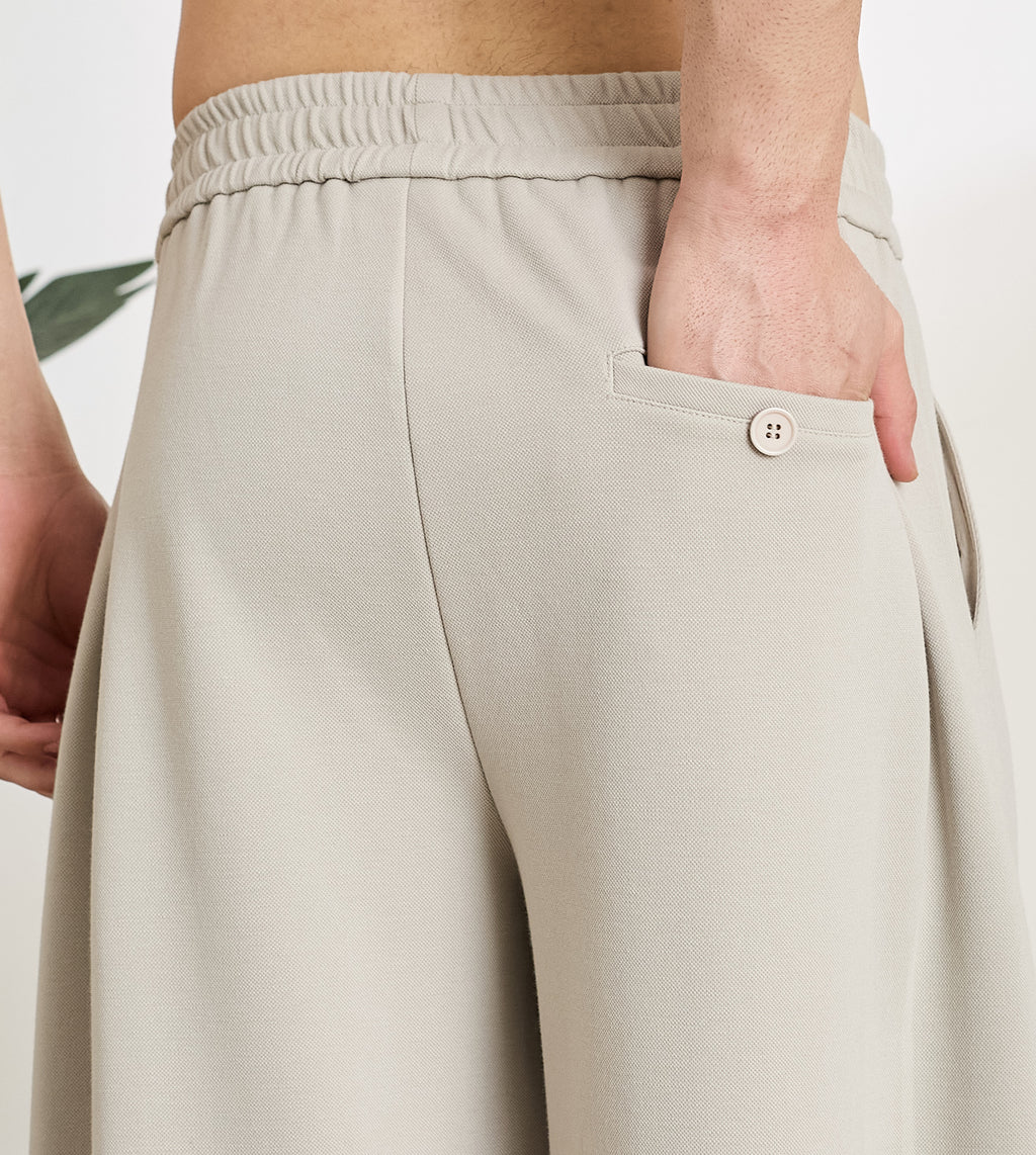 Stone Cotton Dobby Barrel Pants