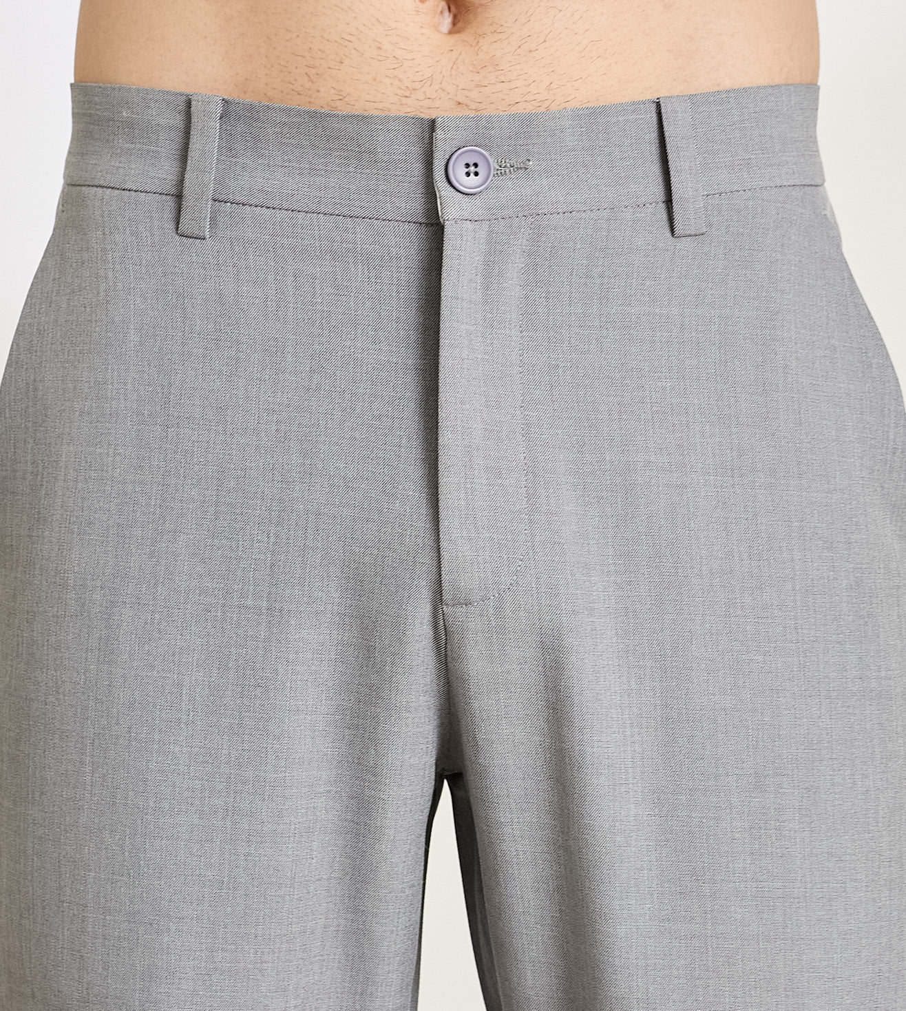 Grey Poly Stretch Smart Formal Trousers