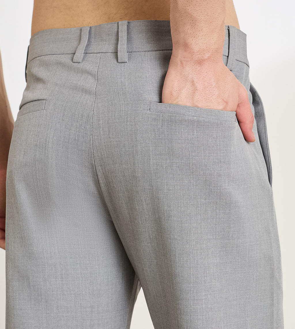Grey Poly Stretch Smart Formal Trousers