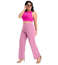 Pink Hazer Modal Blend Straight Fit Pants