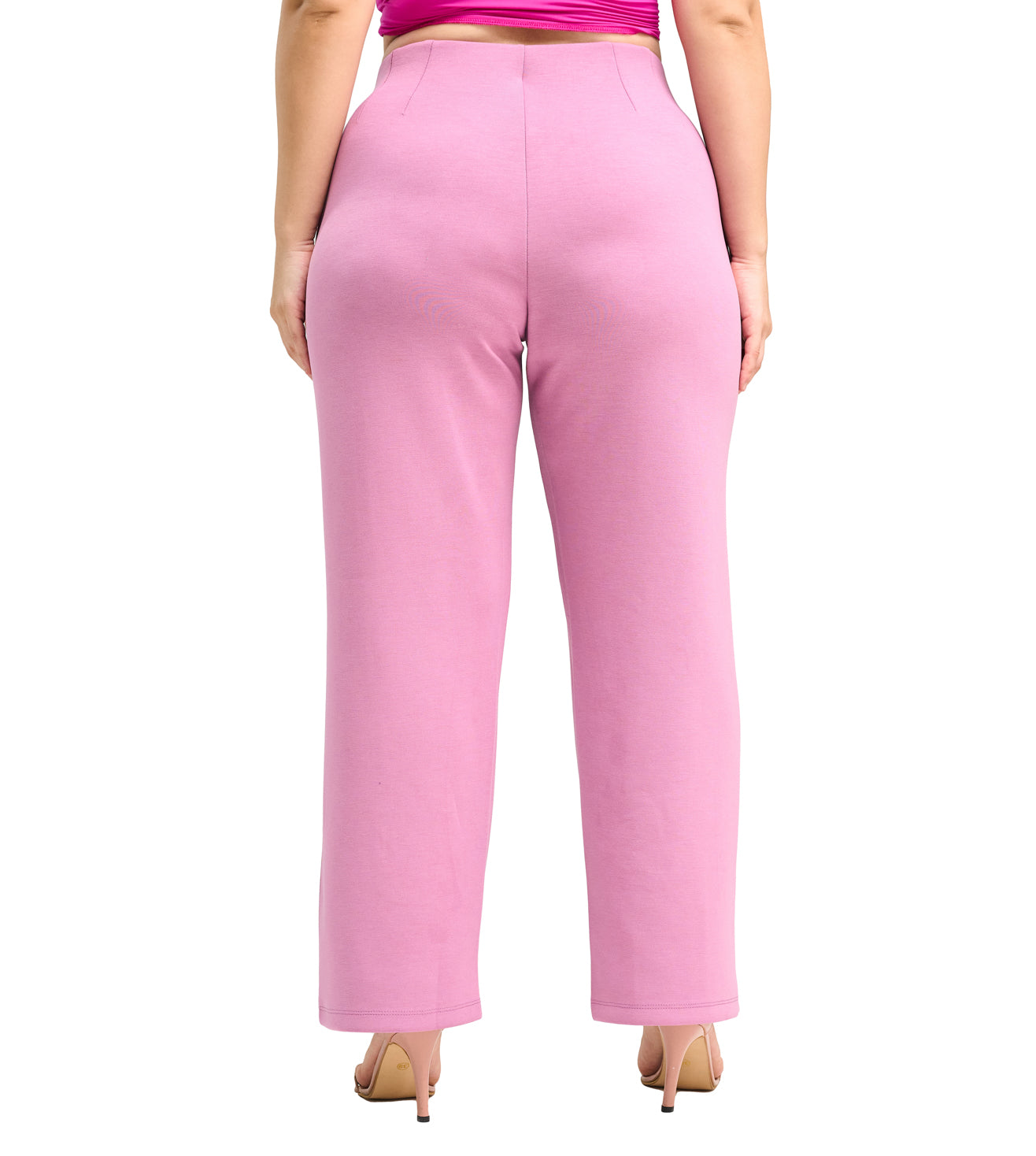 Pink Hazer Modal Blend Straight Fit Pants