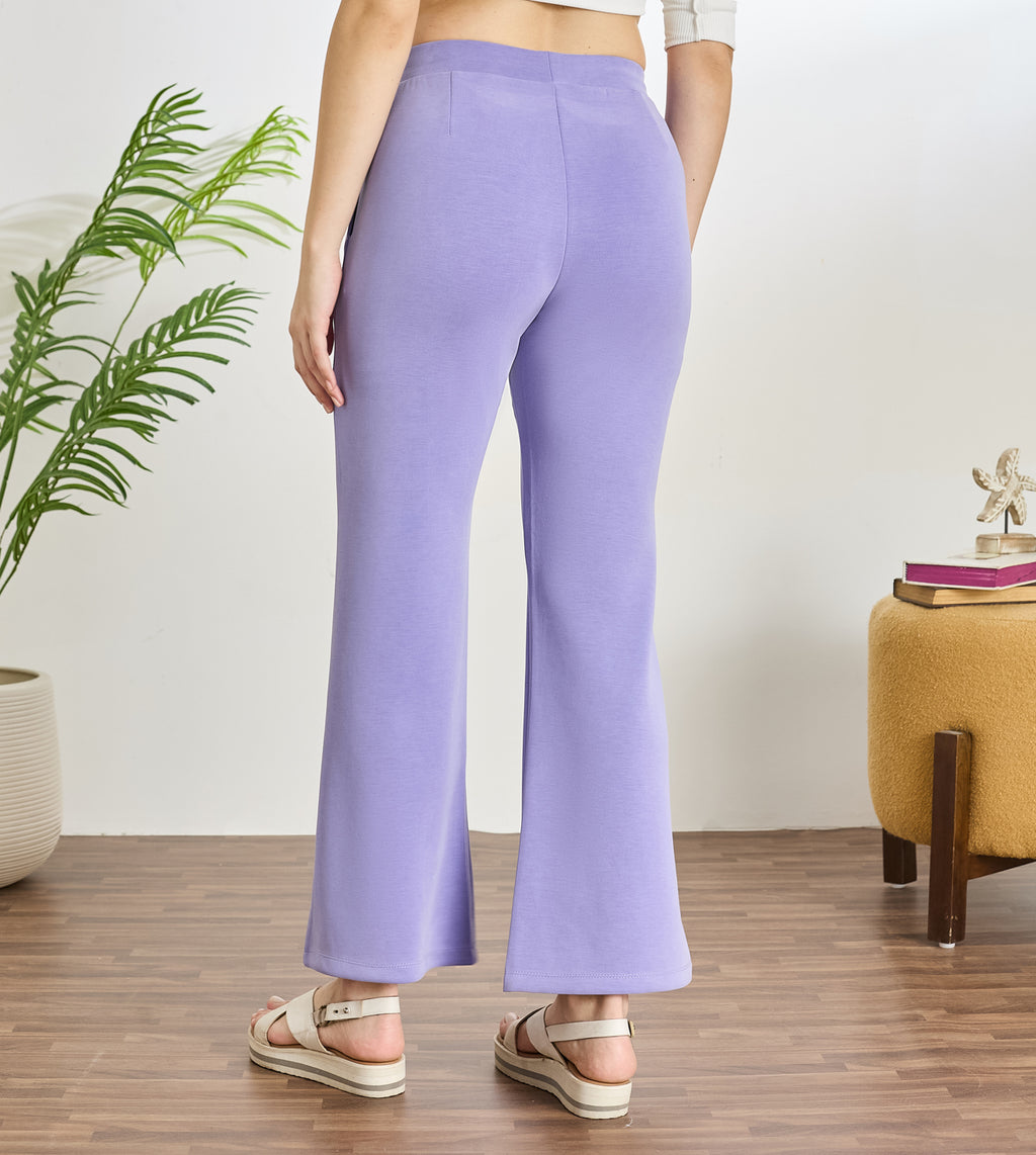 D Lavender Modal Lounge Flared Pants