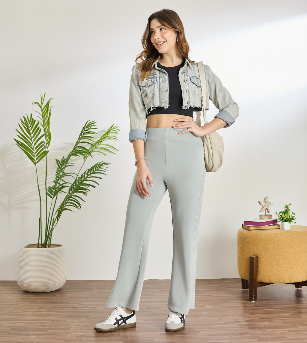 Jade Grey Modal Knit Pants