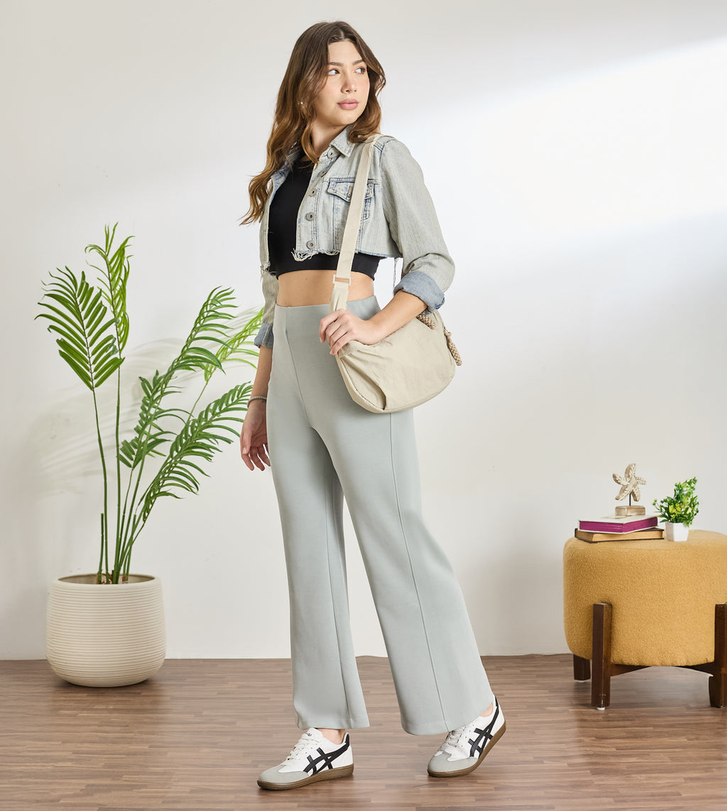 Jade Grey Modal Knit Pants