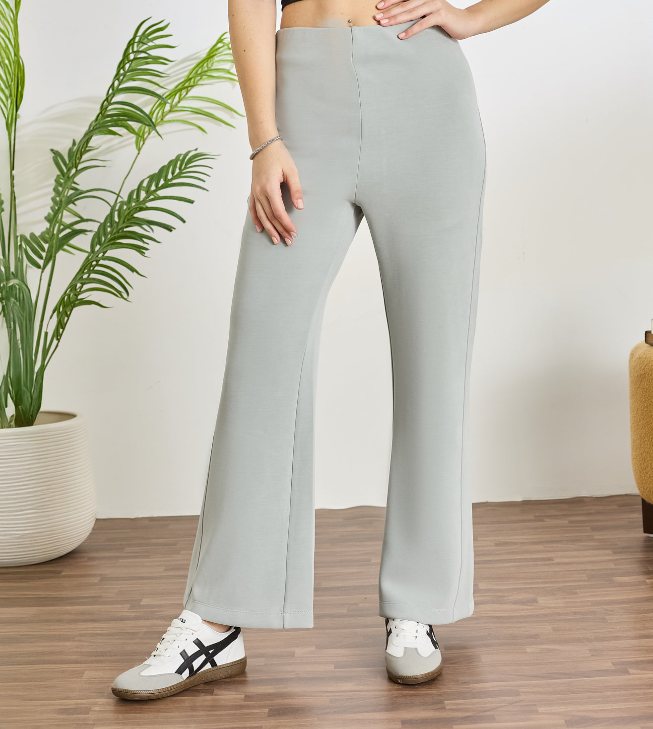 Jade Grey Modal Knit Pants