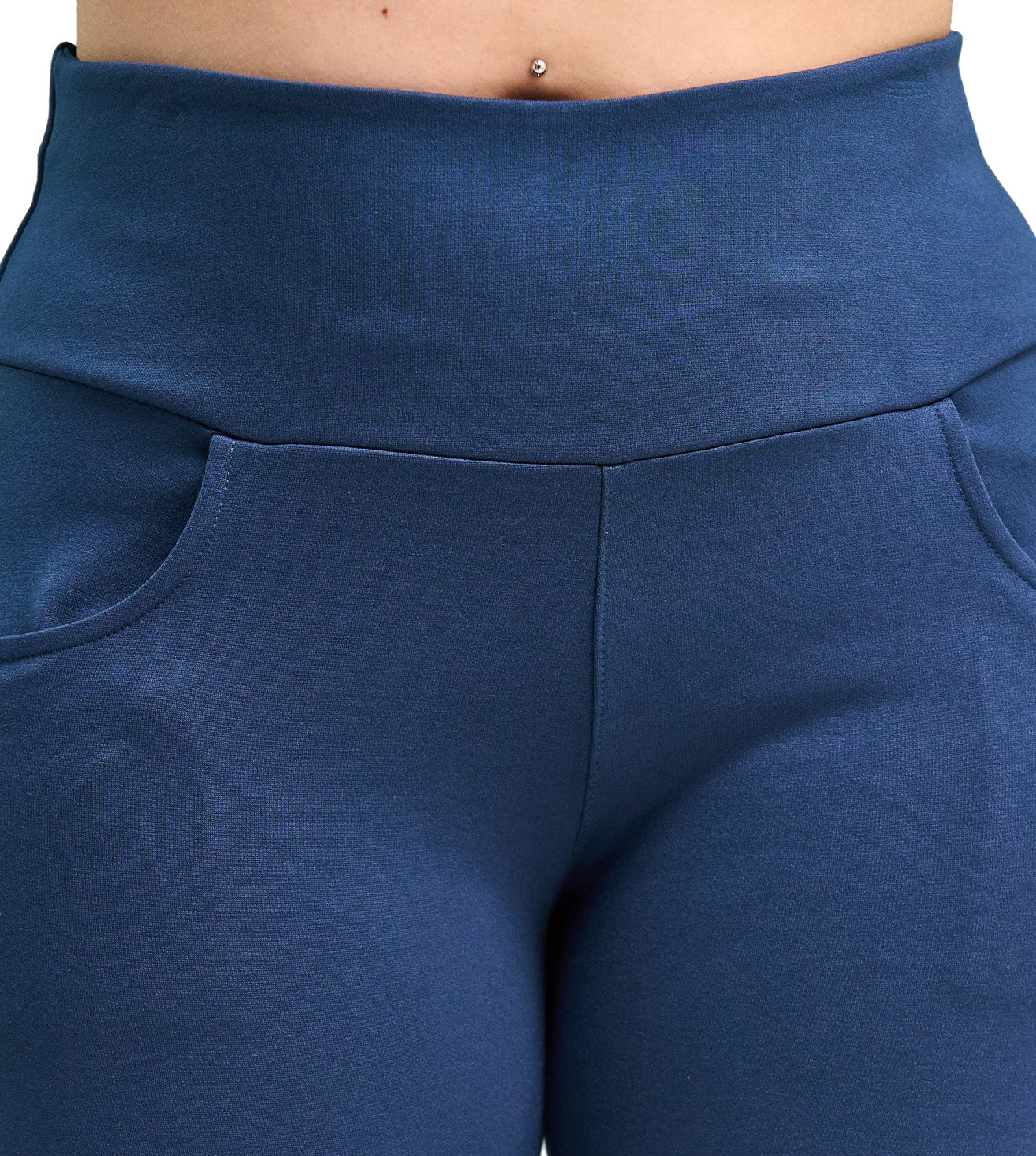 Teal Ponty Roma Flared Pull-On Pants