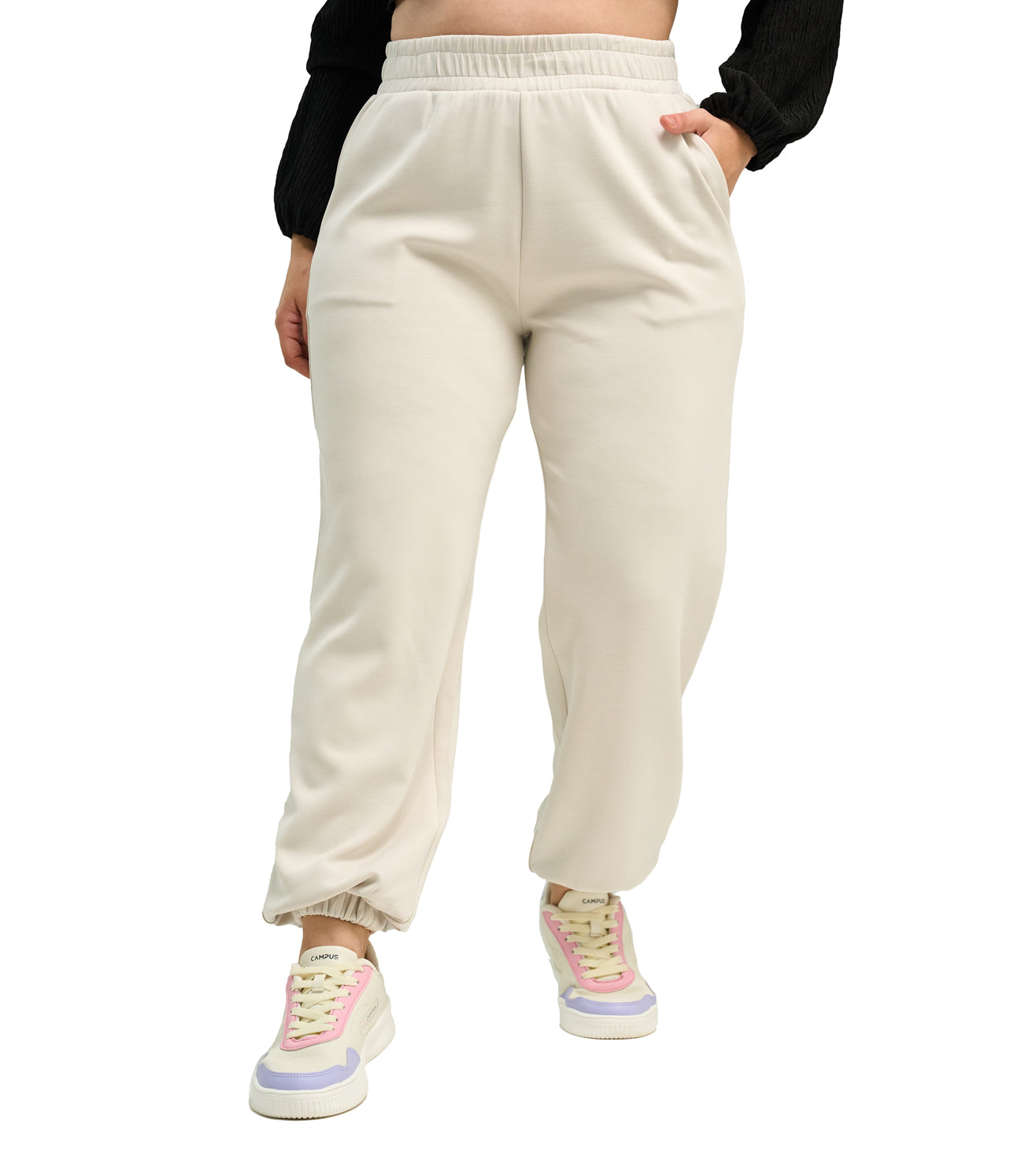 Off White Modal Bootcut Pants