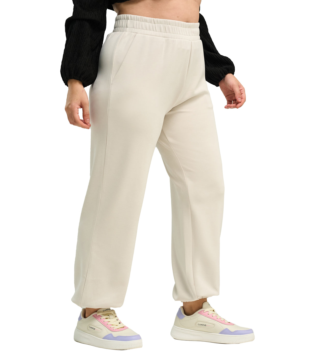 Off White Modal Bootcut Pants