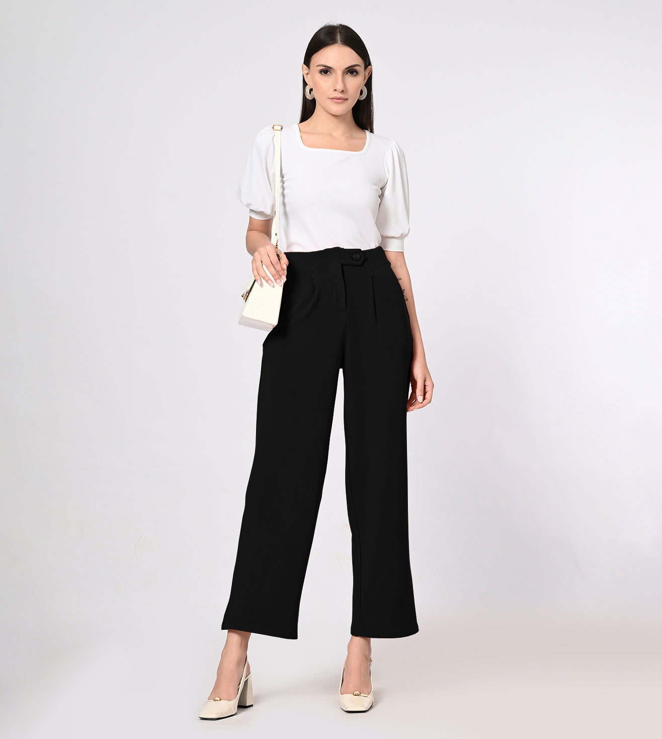 Modal Fleece Pleated Trousers