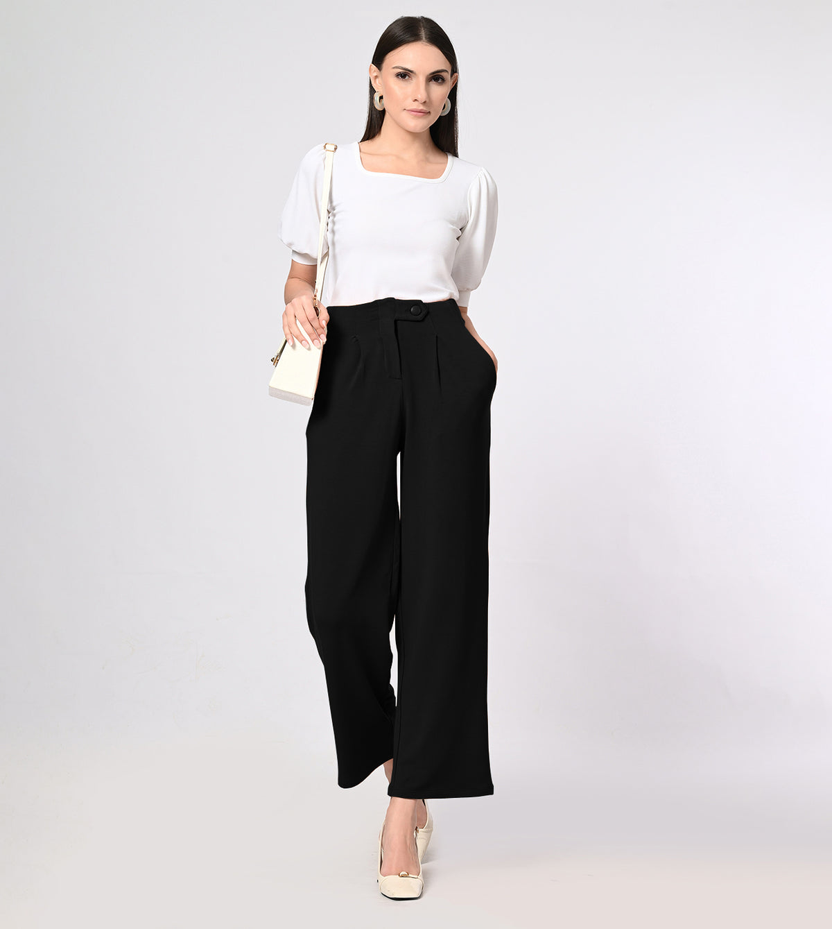 Modal Fleece Pleated Trousers