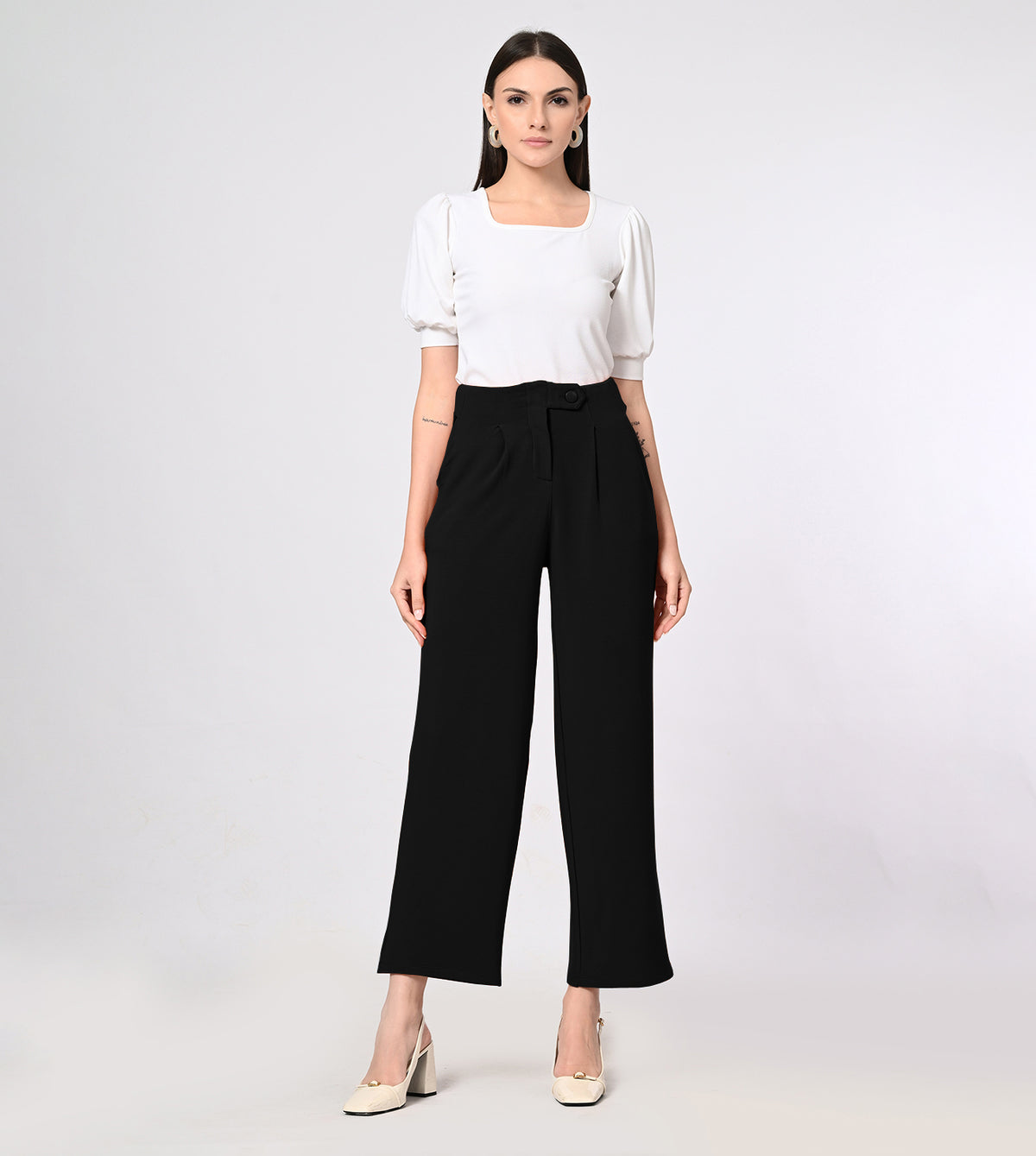 Modal Fleece Pleated Trousers