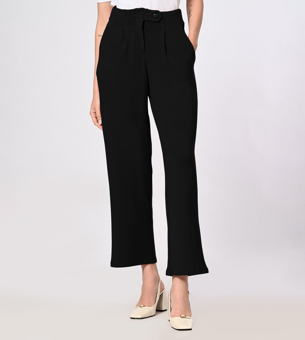 Modal Fleece Pleated Trousers