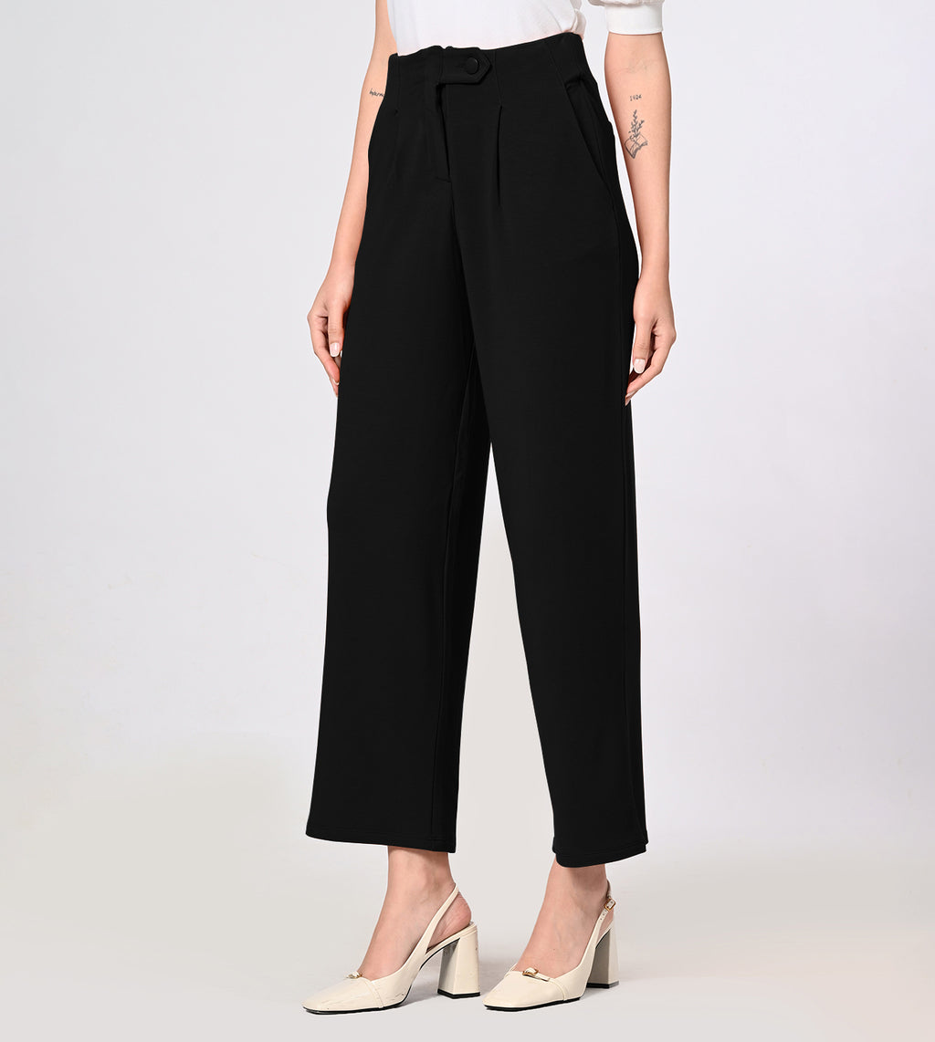 Modal Fleece Pleated Trousers