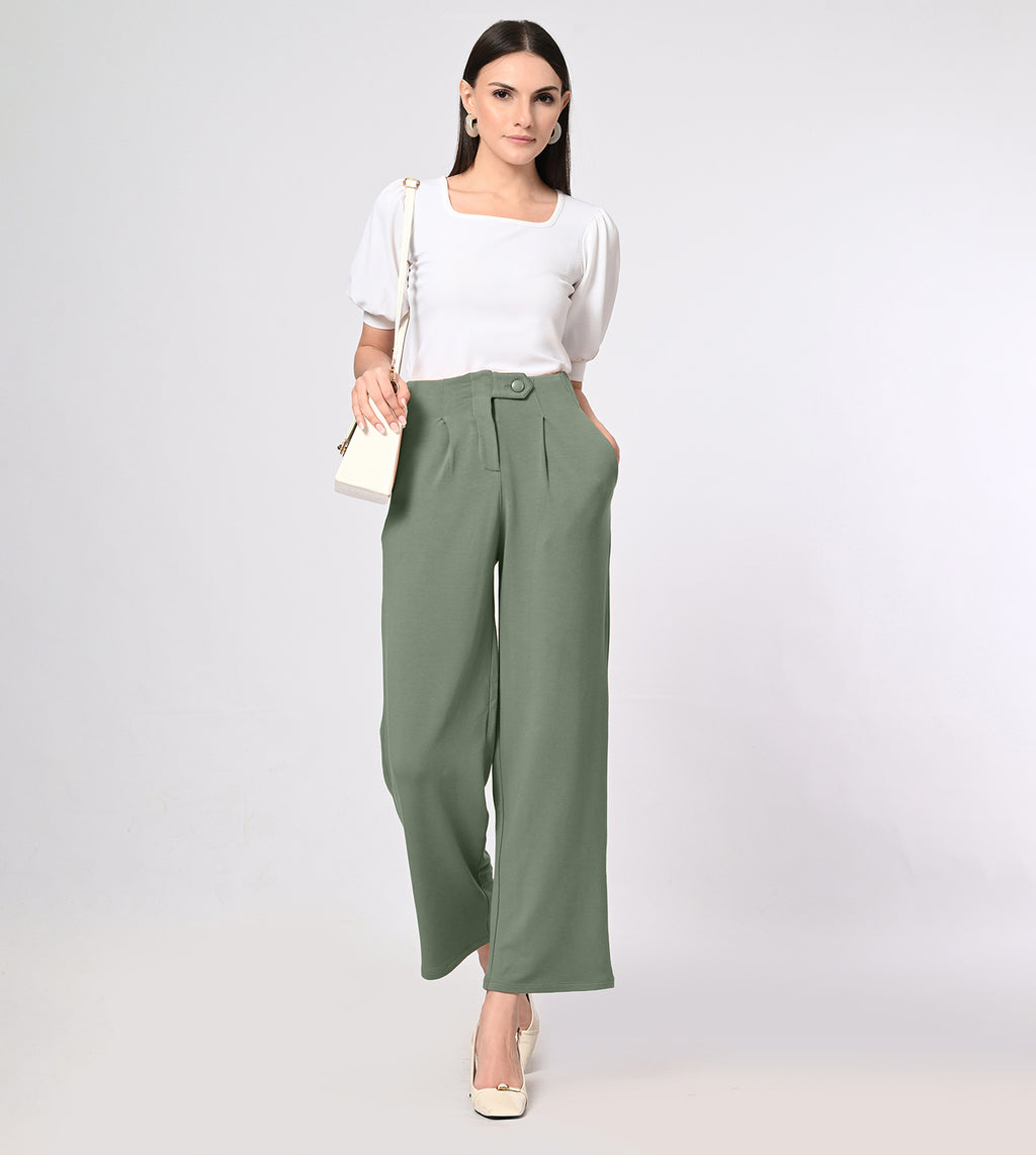 Modal Fleece Pleated Trousers