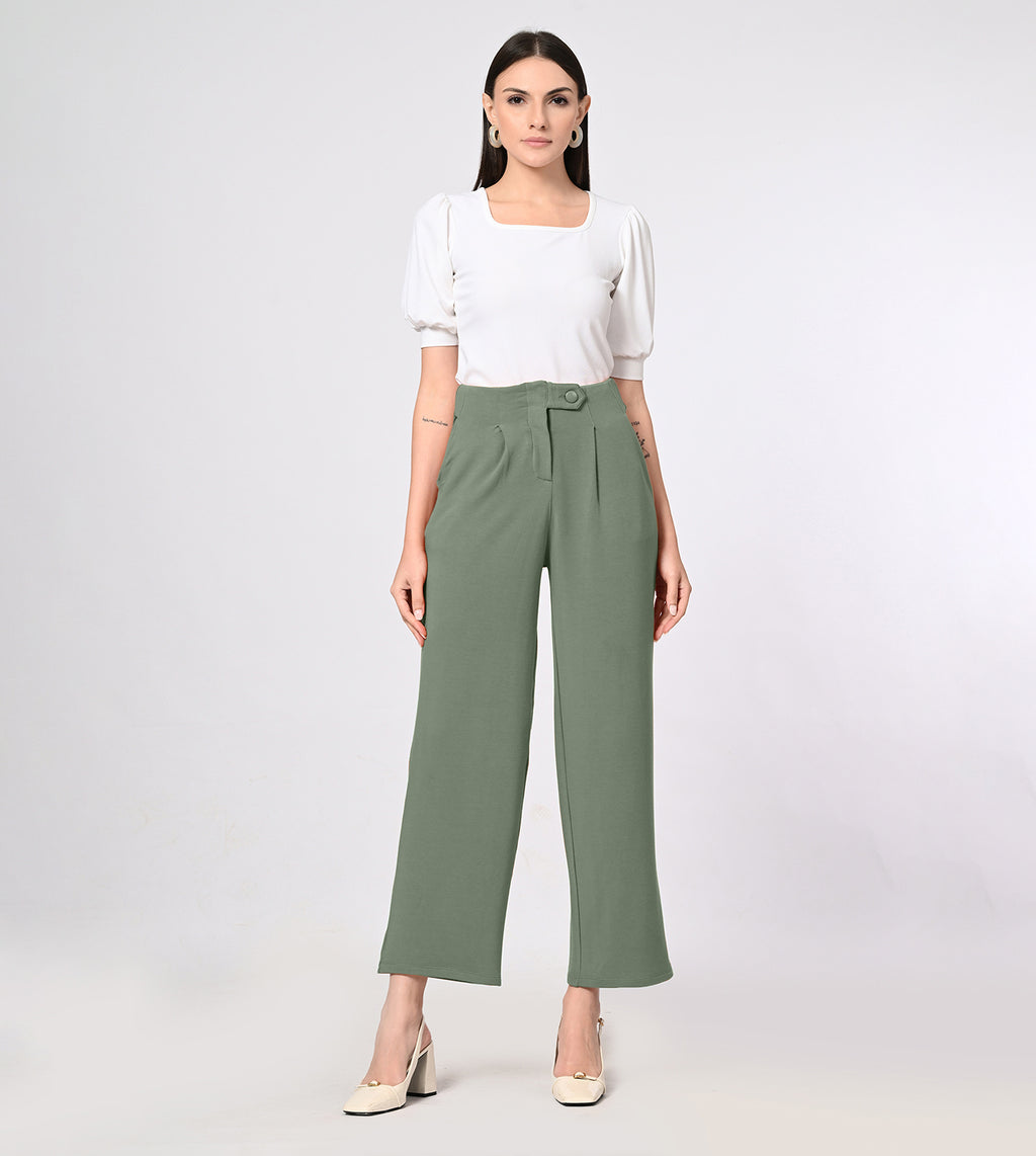 Modal Fleece Pleated Trousers