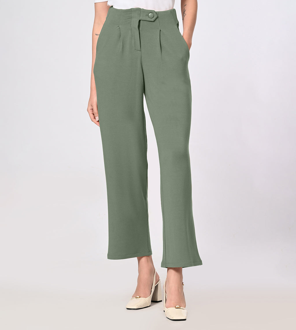 Modal Fleece Pleated Trousers