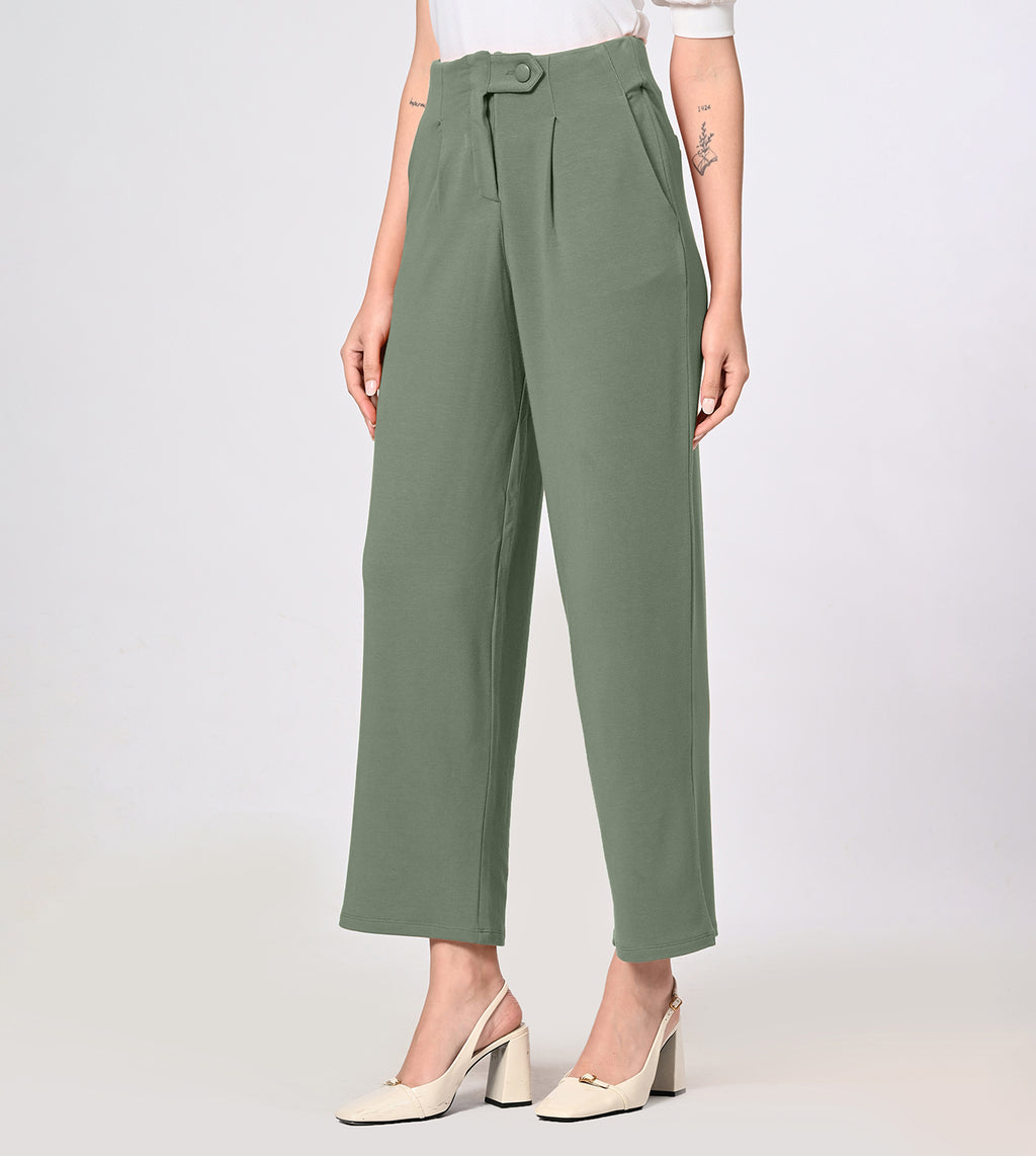 Modal Fleece Pleated Trousers