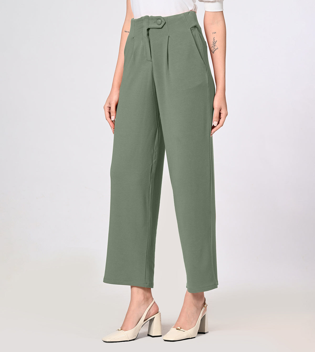 Modal Fleece Pleated Trousers