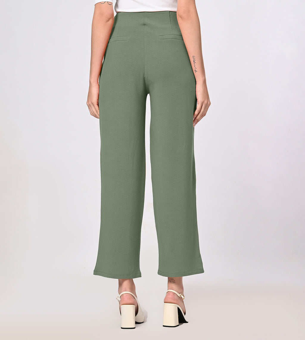 Modal Fleece Pleated Trousers