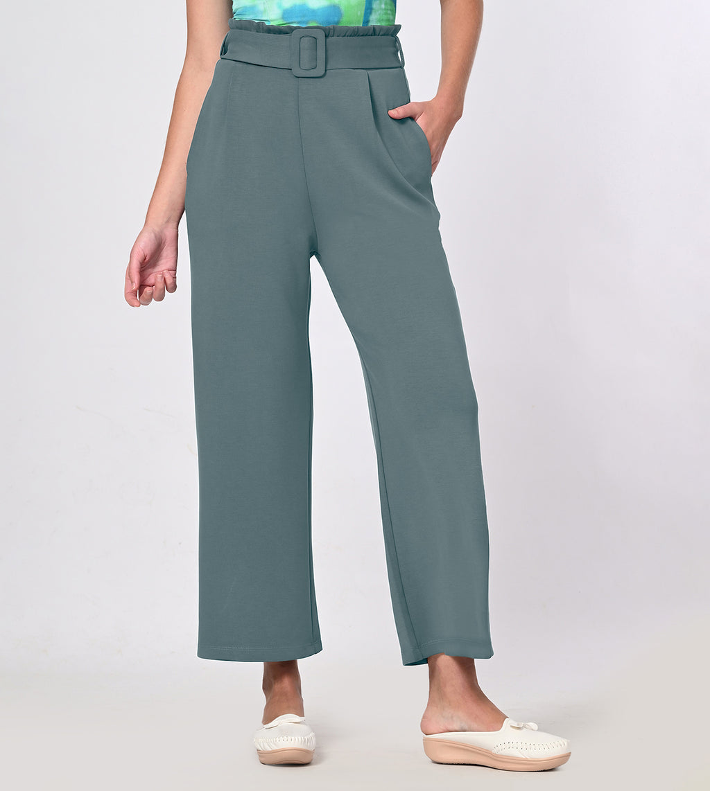 Modal Belted Wide Leg Pants