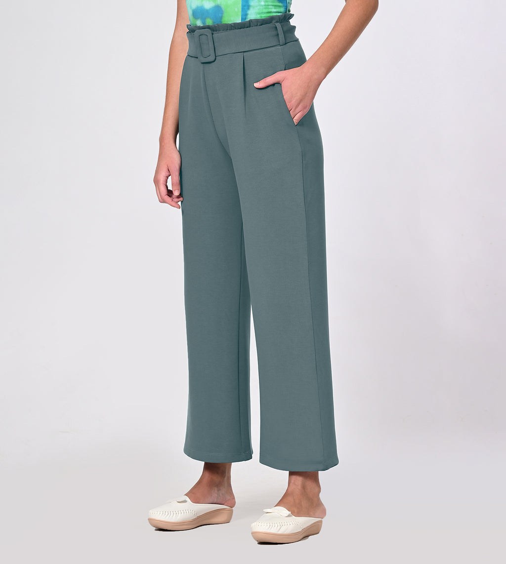 Modal Belted Wide Leg Pants