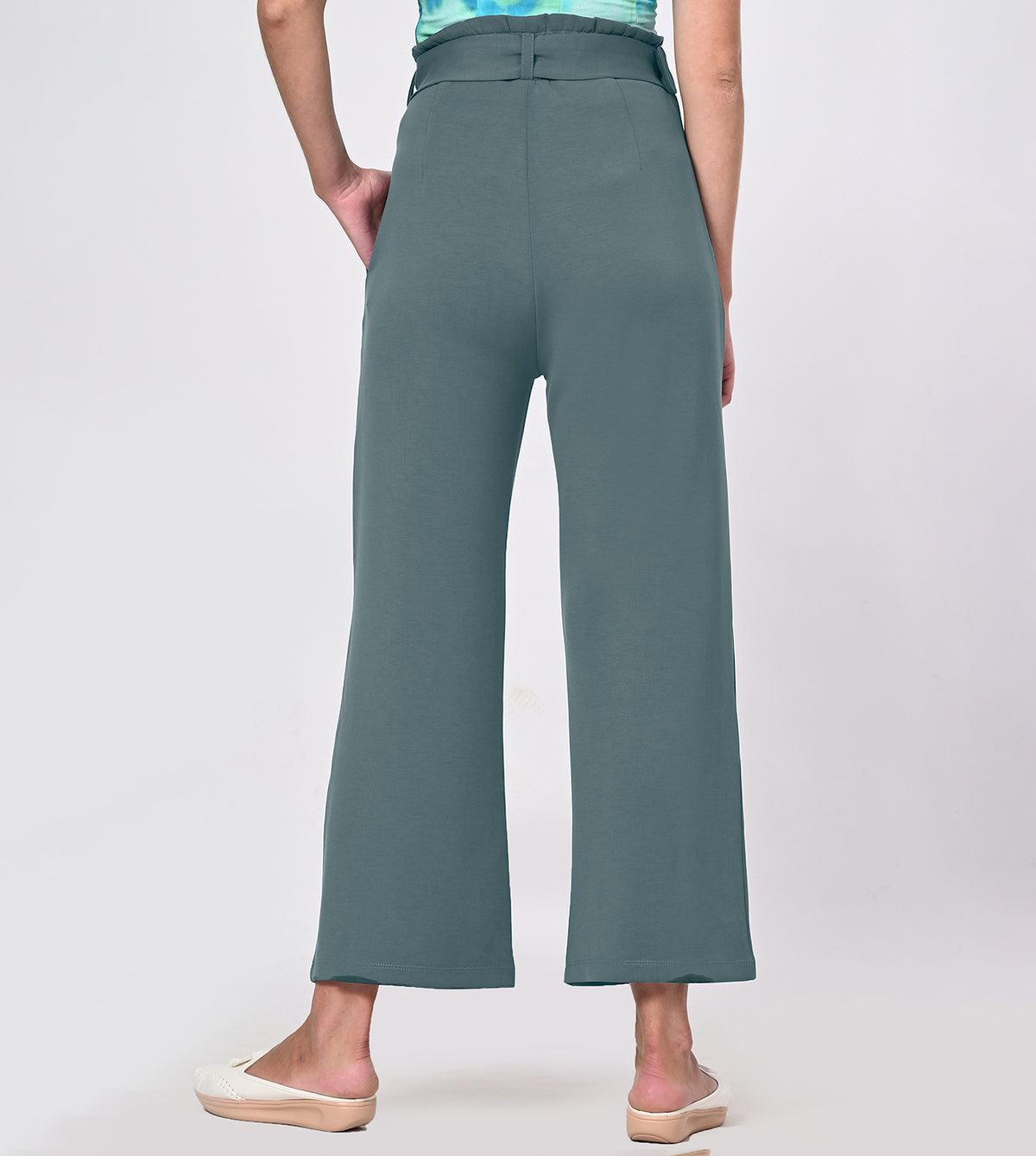 Modal Belted Wide Leg Pants