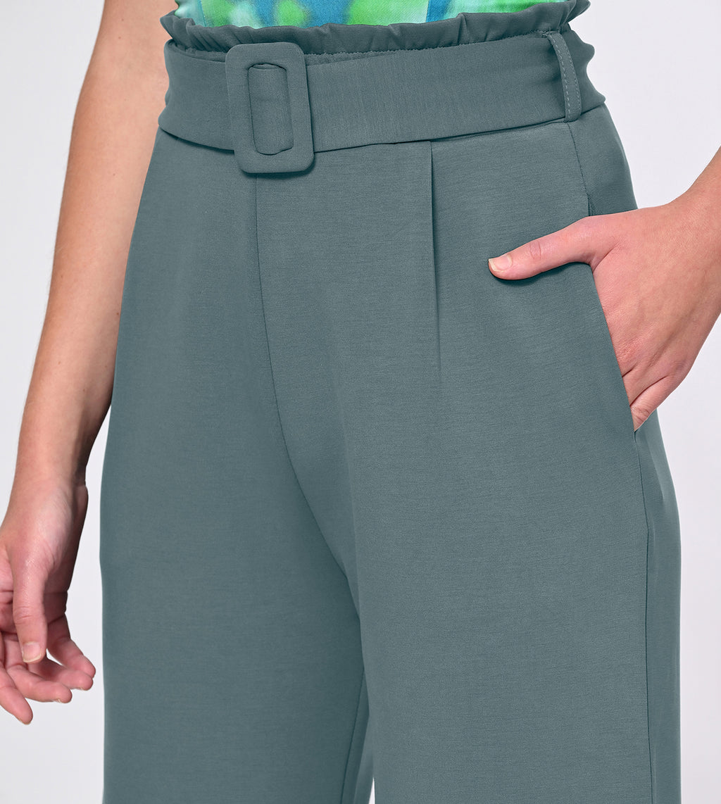 Modal Belted Wide Leg Pants