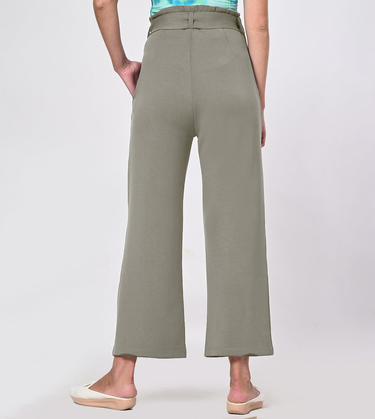 Modal Belted Wide Leg Pants